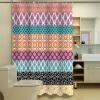 Shower Curtains for Bathroom, Boho Geometric Floral Stripe Ethnic Purple Orange Black Shower Curtain Set Polyester Waterproof Bath Curtain with Hooks for Home Hotel Apartment Farmhouse 72x96 inch view 4
