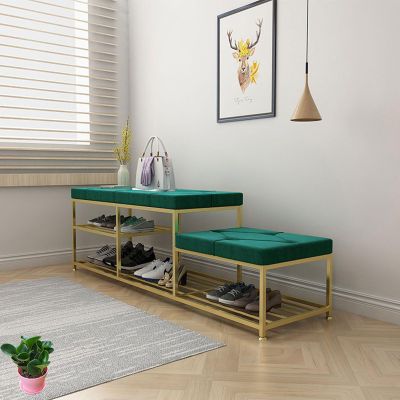 YBLANDRV Entryway Shoe Rack Bench with Soft Upholstery Seat, Modern Shoe Bench for Adult and Child, Hallway Entryway Shoe Organizer, Storage Bench for Bedroom End of Bed (A 160x35x45cm)