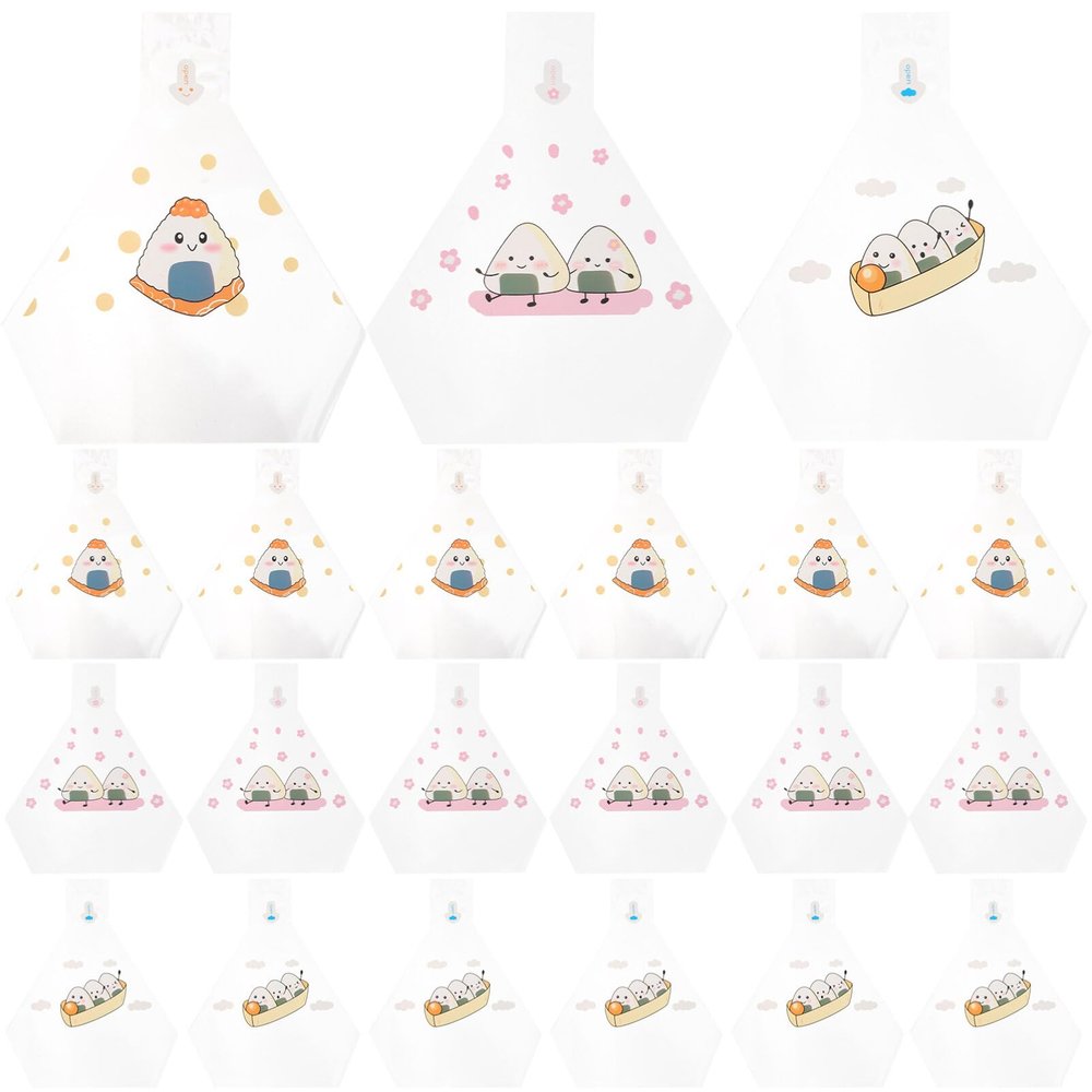 Totority 50pcs Triangle Rice Ball Packaging Cookie Packing Bag Glassine Bags Tear Wrapper Bag Rice Ball Mold Sushi Wrapper Bags Cookie Wrappers Seaweed Onigiri Decoration