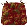 Barnett Home Decor Dining Chair Pad with Ties Bethany Red Floral - Size Small 15 x 17 Chair Cushion - Latex Foam Fill - Tufted Seat Cushion view 1
