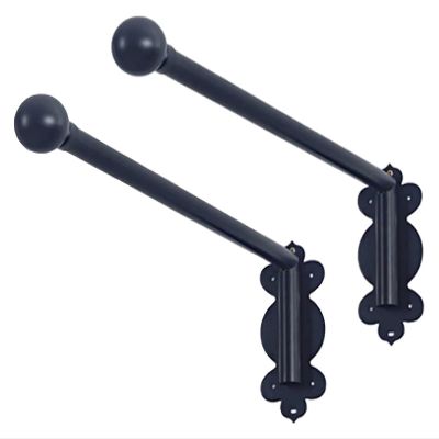 Curtain Rod Heavy Duty Swing Arm Window Curtain Rod With Finials, Half Curtain Rods For Side Panels Portiere Door Curtain Rod (Color : Black, Size : 20IN) (Color : Black, Size : 28IN*2)