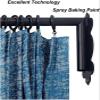 Curtain Rod Heavy Duty Swing Arm Window Curtain Rod With Finials, Half Curtain Rods For Side Panels Portiere Door Curtain Rod (Color : Black, Size : 20IN) (Color : Black, Size : 28IN*2) view 3