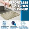 Large Silicone Dish Drying Mat for Kitchen Counter or Under Sink, 16" x 12" Large, Waterproof Pet Feeding Mat, Water Bowls, Under Drying Racks for Dishes, Coffee Bars, Bar Mats (Beige) view 3