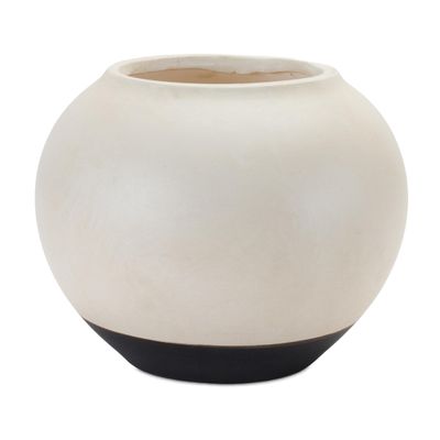 Melrose International Two Tone Ceramic Vase White