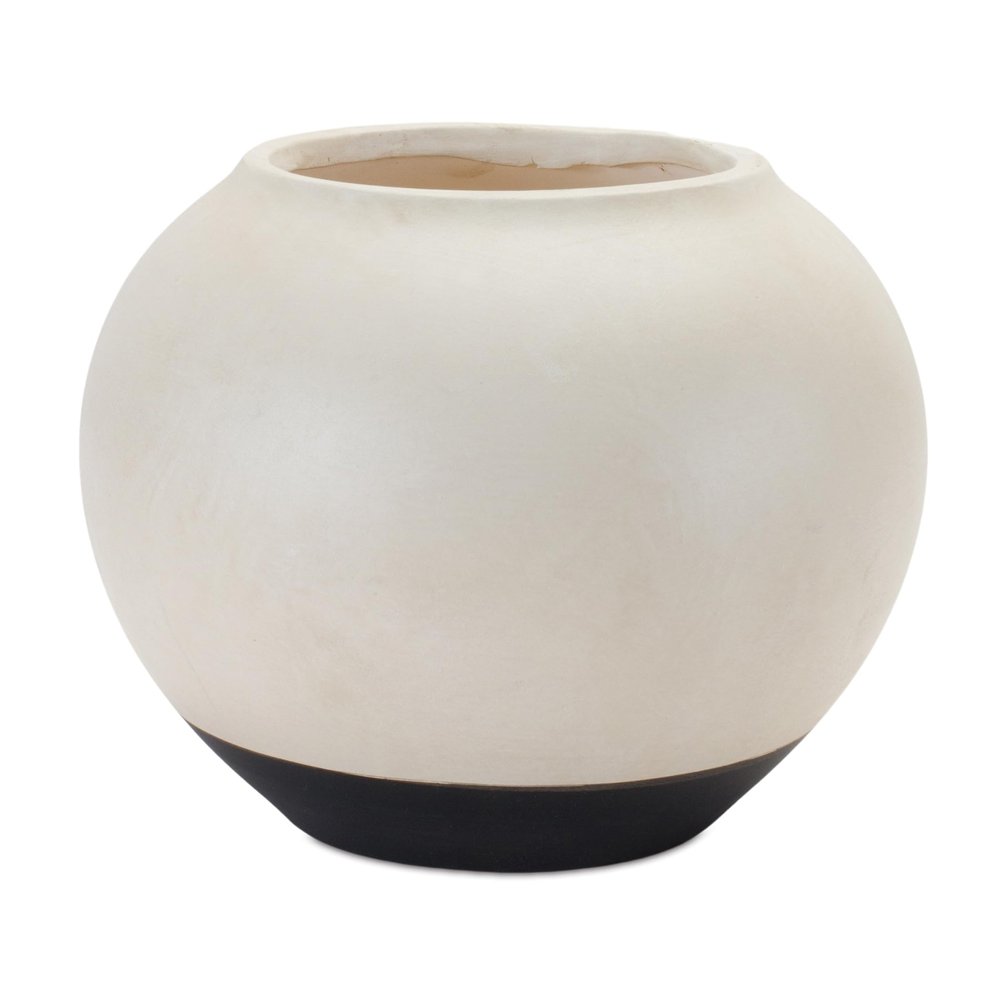 Melrose International Two Tone Ceramic Vase White