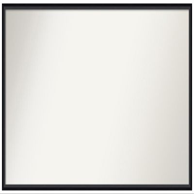 Amanti Art Black Bathroom Mirror for Over Sink, 25x47 Custom Made Lucie Black Rectangle Vanity Mirror, Oversize Modern Wood Frame, Hangs Horizonally and Vertically, Wall Decor