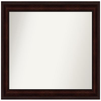 Amanti Art Brown Bathroom Mirror for Over Sink, 27x35 Custom Made Coffee Bean Brown Rectangle Vanity Mirror, Large Casual Wood Frame, Hangs Horizonally and Vertically, Wall Decor