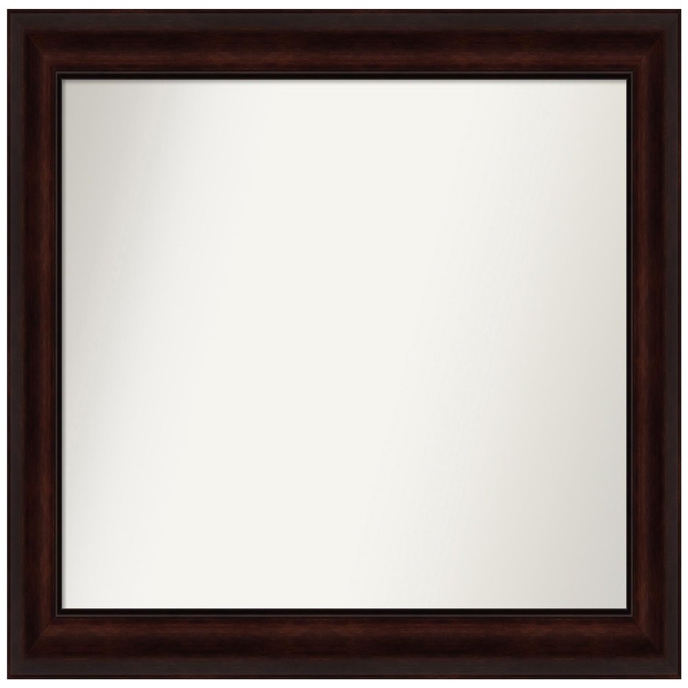Amanti Art Brown Bathroom Mirror for Over Sink, 27x35 Custom Made Coffee Bean Brown Rectangle Vanity Mirror, Large Casual Wood Frame, Hangs Horizonally and Vertically, Wall Decor