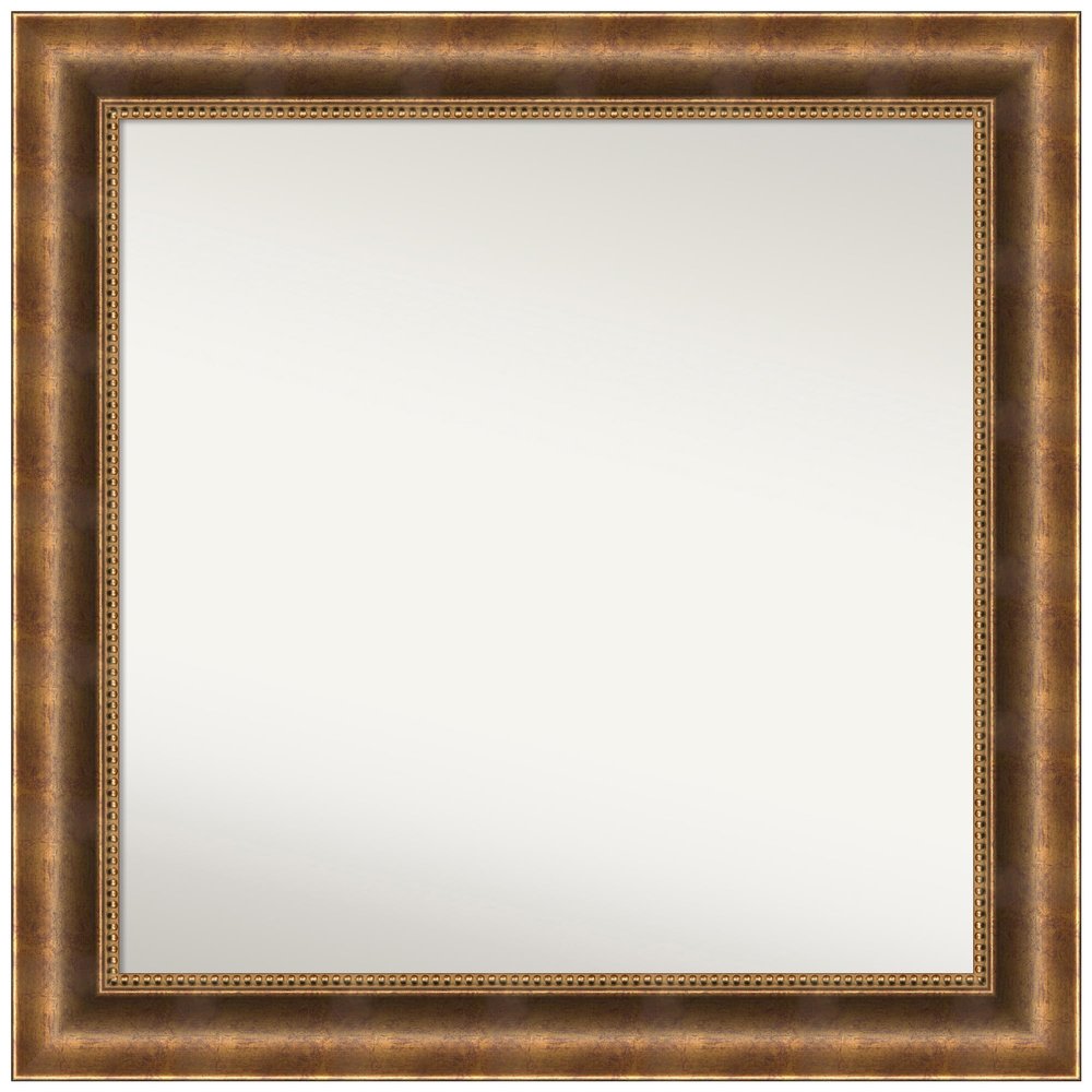 Amanti Art Bronze Bathroom Mirror for Over Sink, 29x29 Custom Made Manhattan Bronze Square Vanity Mirror, Medium Traditional Wood Frame, Hangs Horizonally and Vertically, Wall Decor