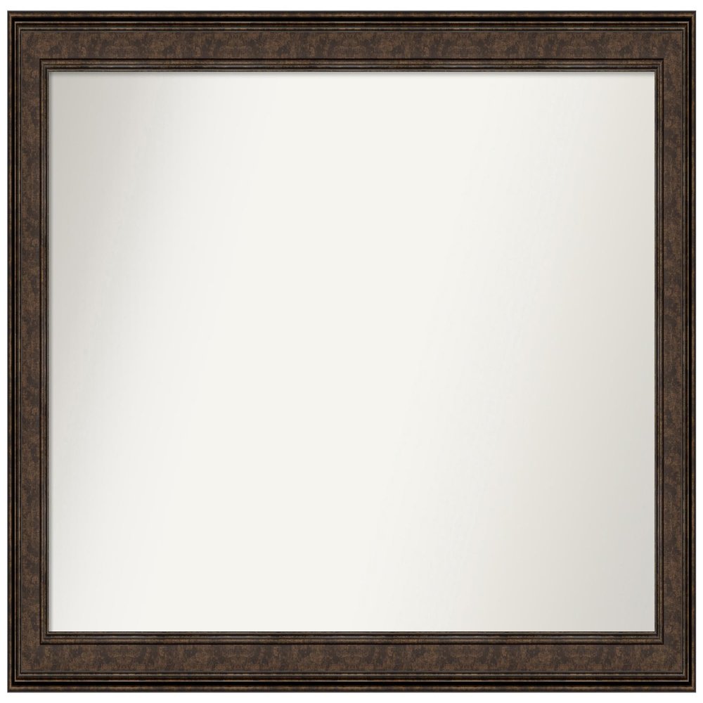 Amanti Art Bronze Bathroom Mirror for Over Sink, 35x52 Custom Made Ridge Bronze Rectangle Vanity Mirror, Oversize Traditional Wood Frame, Hangs Horizonally and Vertically, Wall Decor
