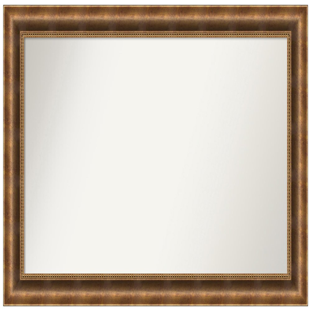 Amanti Art Bronze Bathroom Mirror for Over Sink, 27x43 Custom Made Manhattan Bronze Rectangle Vanity Mirror, Large Traditional Wood Frame, Hangs Horizonally and Vertically, Wall Decor