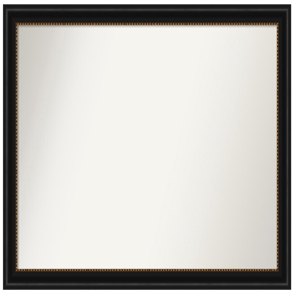 Amanti Art Black Bathroom Mirror for Over Sink, 30x44 Custom Made Manhattan Black Rectangle Vanity Mirror, X-Large Traditional Wood Frame, Hangs Horizonally and Vertically, Wall Decor