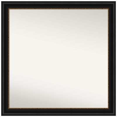 Amanti Art Black Bathroom Mirror for Over Sink, 32x32 Custom Made Manhattan Black Square Vanity Mirror, Large Traditional Wood Frame, Hangs Horizonally and Vertically, Wall Decor