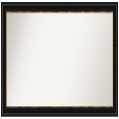 Amanti Art Black Bathroom Mirror for Over Sink, 25x50 Custom Made Manhattan Black Rectangle Vanity Mirror, Oversize Traditional Wood Frame, Hangs Horizonally and Vertically, Wall Decor
