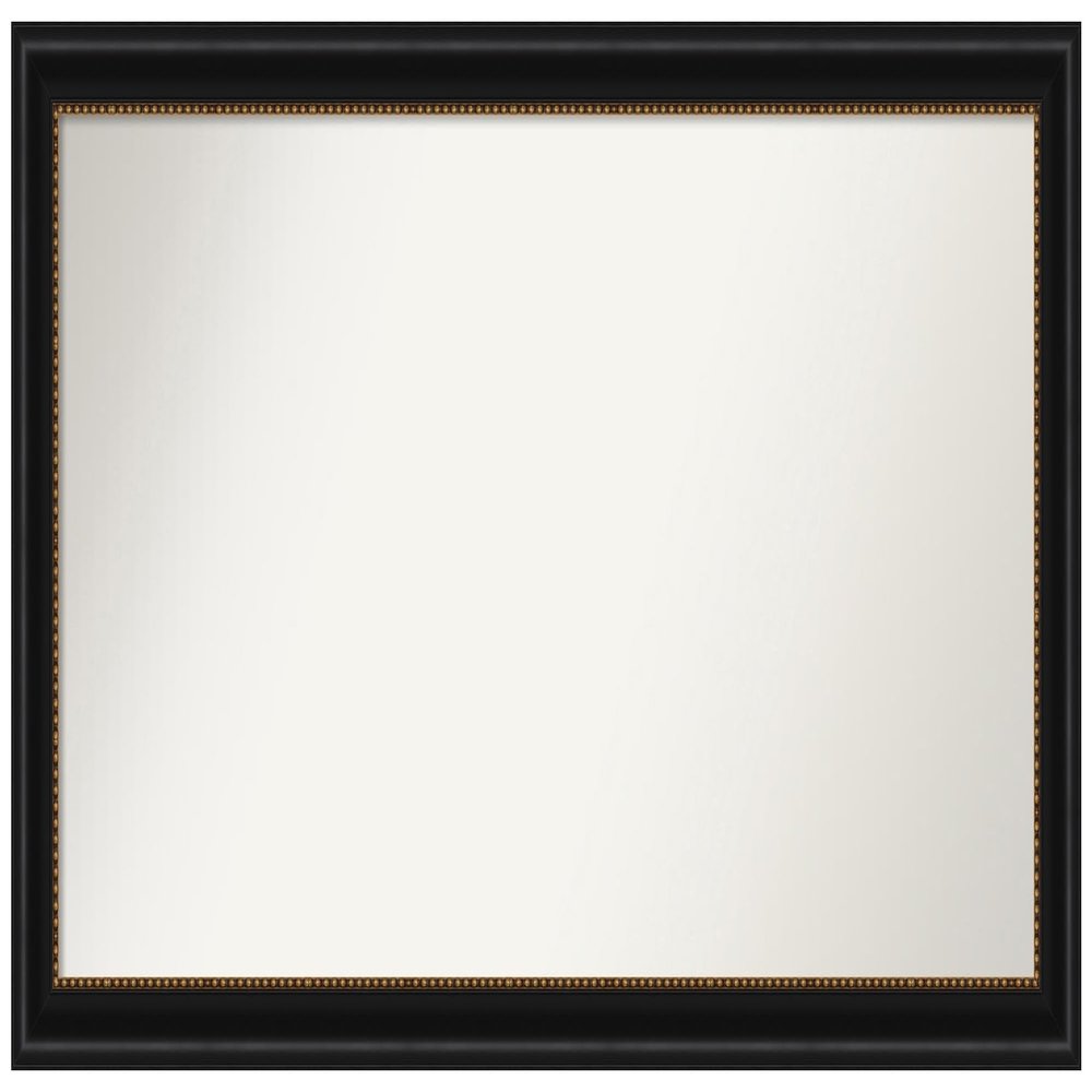 Amanti Art Black Bathroom Mirror for Over Sink, 25x50 Custom Made Manhattan Black Rectangle Vanity Mirror, Oversize Traditional Wood Frame, Hangs Horizonally and Vertically, Wall Decor