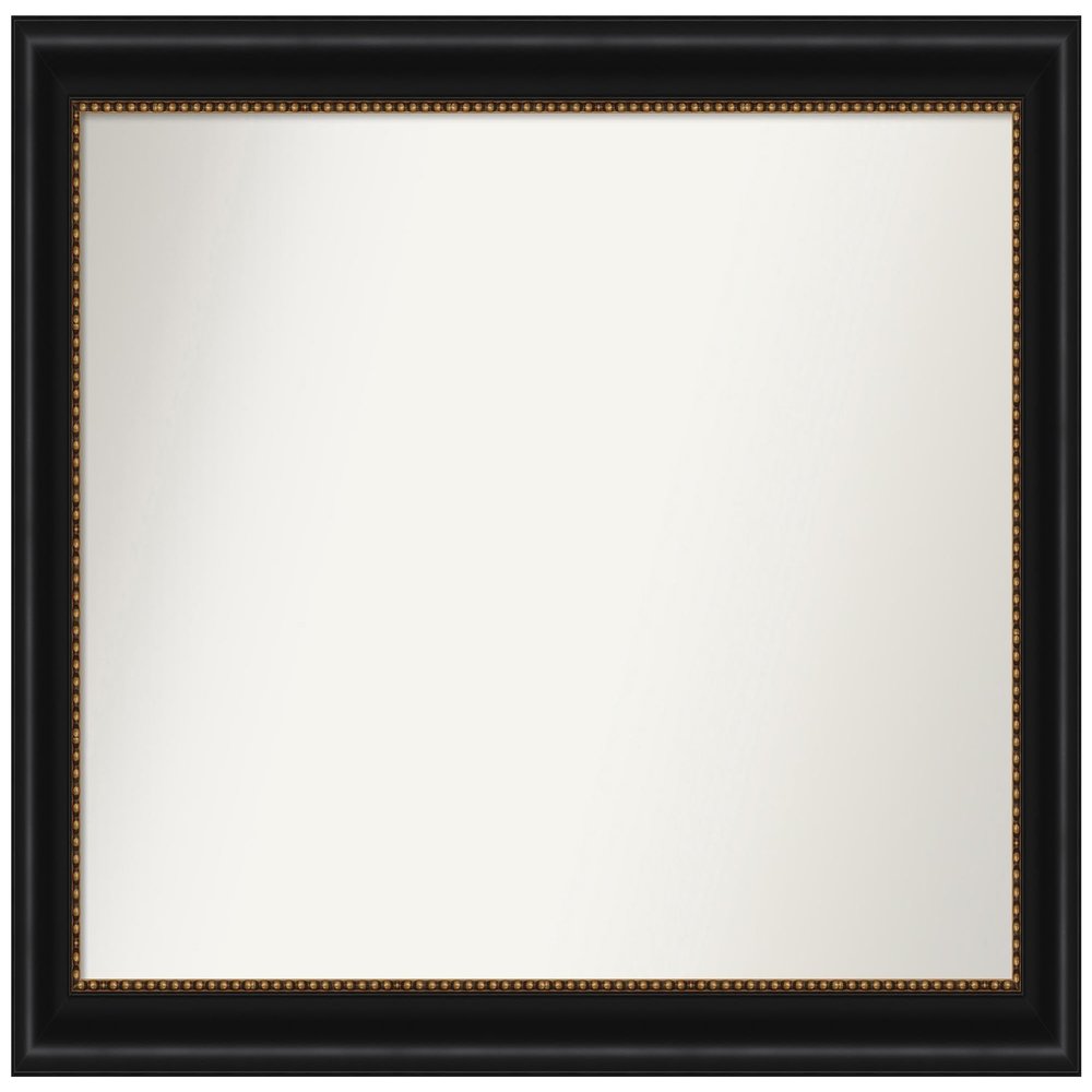 Amanti Art Black Bathroom Mirror for Over Sink, 24x34 Custom Made Manhattan Black Rectangle Vanity Mirror, Large Traditional Wood Frame, Hangs Horizonally and Vertically, Wall Decor
