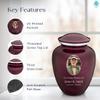Geturns Embrace Adult Personalized Picture Cremation Urns for Human Ashes I Large Photo Cherry Purple Funeral Urn for Men and Women I 200 lbs view 2
