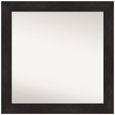 Amanti Art Brown Bathroom Mirror for Over Sink, 34x34 Custom Made Furniture Espresso Square Vanity Mirror, Large Casual Wood Frame, Hangs Horizonally and Vertically, Wall Decor