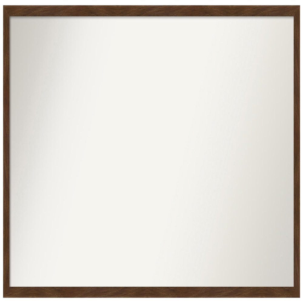 Amanti Art Brown Bathroom Mirror for Over Sink, 21x37 Custom Made Carlisle Brown Narrow Rectangle Vanity Mirror, Large Country Rustic Wood Frame, Hangs Horizonally and Vertically, Wall Decor