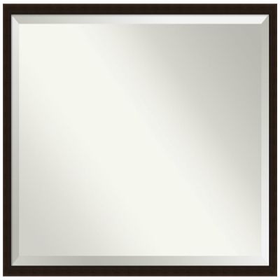 Amanti Art Brown Bathroom Mirror for Over Sink, 32x42 Espresso Brown Rectangle Vanity Mirror, X-Large Country Rustic Wood Frame, Hangs Horizonally and Vertically, Bathroom Wall Decor, Beveled Edge