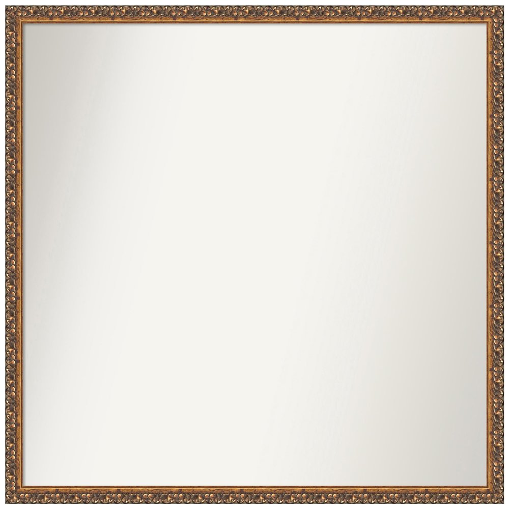 Amanti Art Bronze Bathroom Mirror for Over Sink, 33x34 Custom Made Antique Bronze Rectangle Vanity Mirror, Large Traditional Wood Frame, Hangs Horizonally and Vertically, Wall Decor
