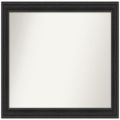 Amanti Art Black Bathroom Mirror for Over Sink, 25x34 Custom Made Shipwreck Black Narrow Rectangle Vanity Mirror, Large Country Rustic Wood Frame, Hangs Horizonally and Vertically, Wall Decor