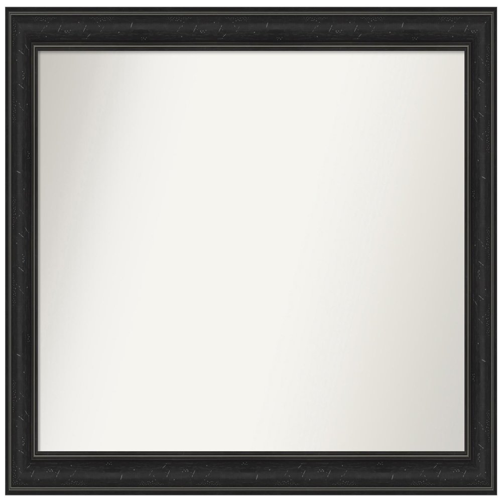 Amanti Art Black Bathroom Mirror for Over Sink, 25x34 Custom Made Shipwreck Black Narrow Rectangle Vanity Mirror, Large Country Rustic Wood Frame, Hangs Horizonally and Vertically, Wall Decor