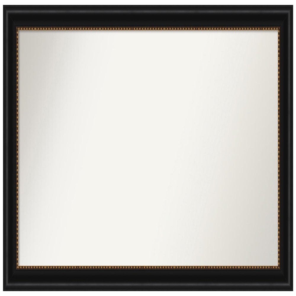 Amanti Art Black Bathroom Mirror for Over Sink, 25x42 Custom Made Manhattan Black Rectangle Vanity Mirror, Large Traditional Wood Frame, Hangs Horizonally and Vertically, Wall Decor