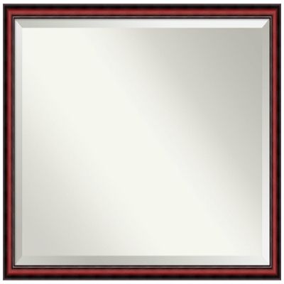 Amanti Art Brown Bathroom Mirror for Over Sink, 33x43 Rubino Cherry Scoop Rectangle Vanity Mirror, X-Large Traditional Wood Frame, Hangs Horizonally and Vertically, Bathroom Wall Decor, Beveled Edge