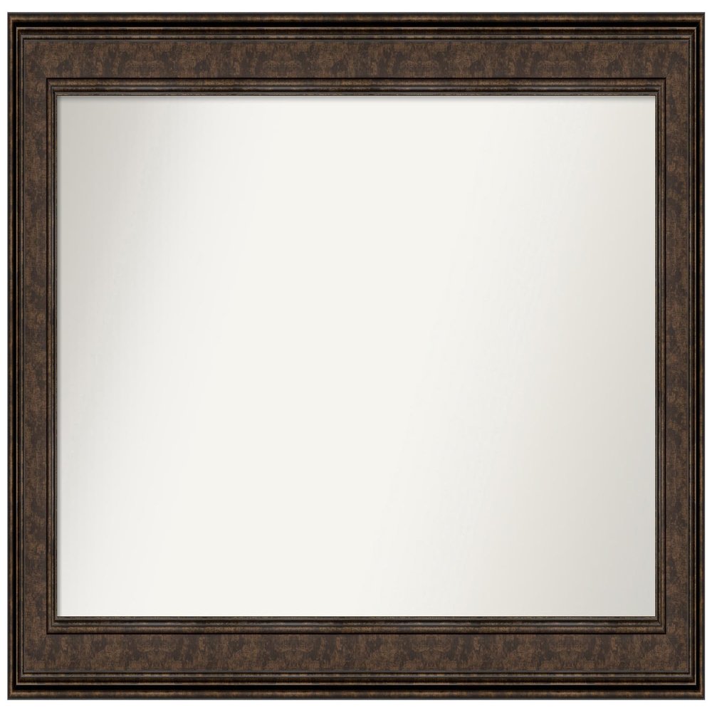 Amanti Art Bronze Bathroom Mirror for Over Sink, 26x44 Custom Made Ridge Bronze Rectangle Vanity Mirror, Large Traditional Wood Frame, Hangs Horizonally and Vertically, Wall Decor