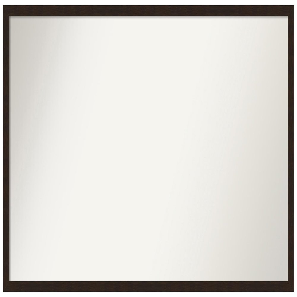 Amanti Art Brown Bathroom Mirror for Over Sink, 21x37 Custom Made Carlisle Espresso Narrow Rectangle Vanity Mirror, Large Country Rustic Wood Frame, Hangs Horizonally and Vertically, Wall Decor