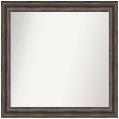 Amanti Art Brown Bathroom Mirror for Over Sink, 33x37 Custom Made Rustic Pine Brown Rectangle Vanity Mirror, Large Country Rustic Wood Frame, Hangs Horizonally and Vertically, Wall Decor