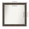 Amanti Art Brown Bathroom Mirror for Over Sink, 33x37 Custom Made Rustic Pine Brown Rectangle Vanity Mirror, Large Country Rustic Wood Frame, Hangs Horizonally and Vertically, Wall Decor view 4