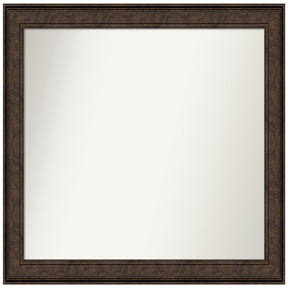 Amanti Art Bronze Bathroom Mirror for Over Sink, 35x42 Custom Made Ridge Bronze Rectangle Vanity Mirror, X-Large Traditional Wood Frame, Hangs Horizonally and Vertically, Wall Decor