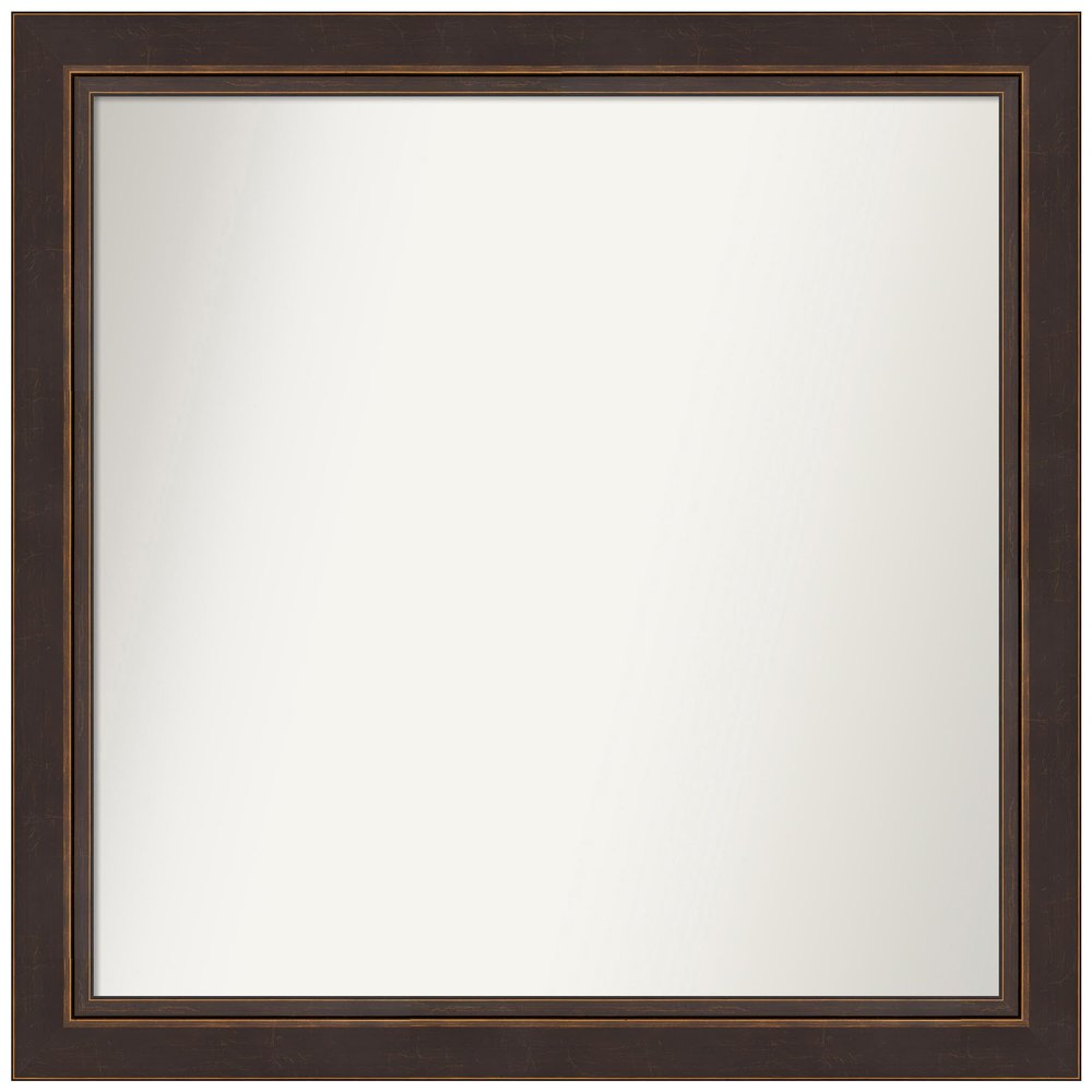 Amanti Art Bronze Bathroom Mirror for Over Sink, 31x32 Custom Made Lara Bronze Rectangle Vanity Mirror, Large Traditional Wood Frame, Hangs Horizonally and Vertically, Wall Decor