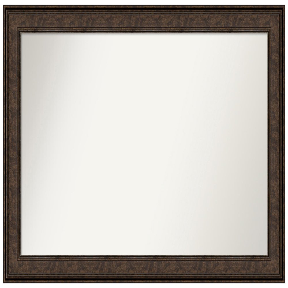 Amanti Art Bronze Bathroom Mirror for Over Sink, 31x50 Custom Made Ridge Bronze Rectangle Vanity Mirror, Oversize Traditional Wood Frame, Hangs Horizonally and Vertically, Wall Decor