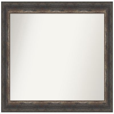 Amanti Art Brown Bathroom Mirror for Over Sink, 27x37 Custom Made Bark Rustic Char Rectangle Vanity Mirror, Large Country Rustic Wood Frame, Hangs Horizonally and Vertically, Wall Decor
