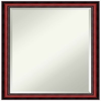 Amanti Art Brown Bathroom Mirror for Over Sink, 27x21 Rubino Cherry Scoop Rectangle Vanity Mirror, Medium Traditional Wood Frame, Hangs Horizonally and Vertically, Bathroom Wall Decor, Beveled Edge