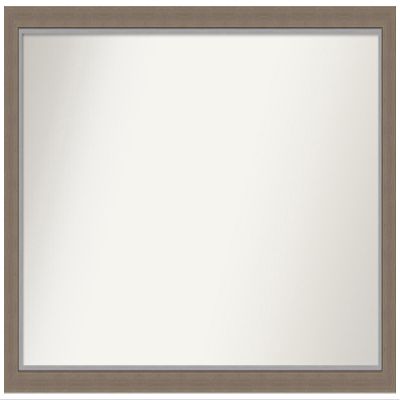 Amanti Art Brown Bathroom Mirror for Over Sink, 26x41 Custom Made Eva Brown Narrow Rectangle Vanity Mirror, Large Country Rustic Wood Frame, Hangs Horizonally and Vertically, Wall Decor