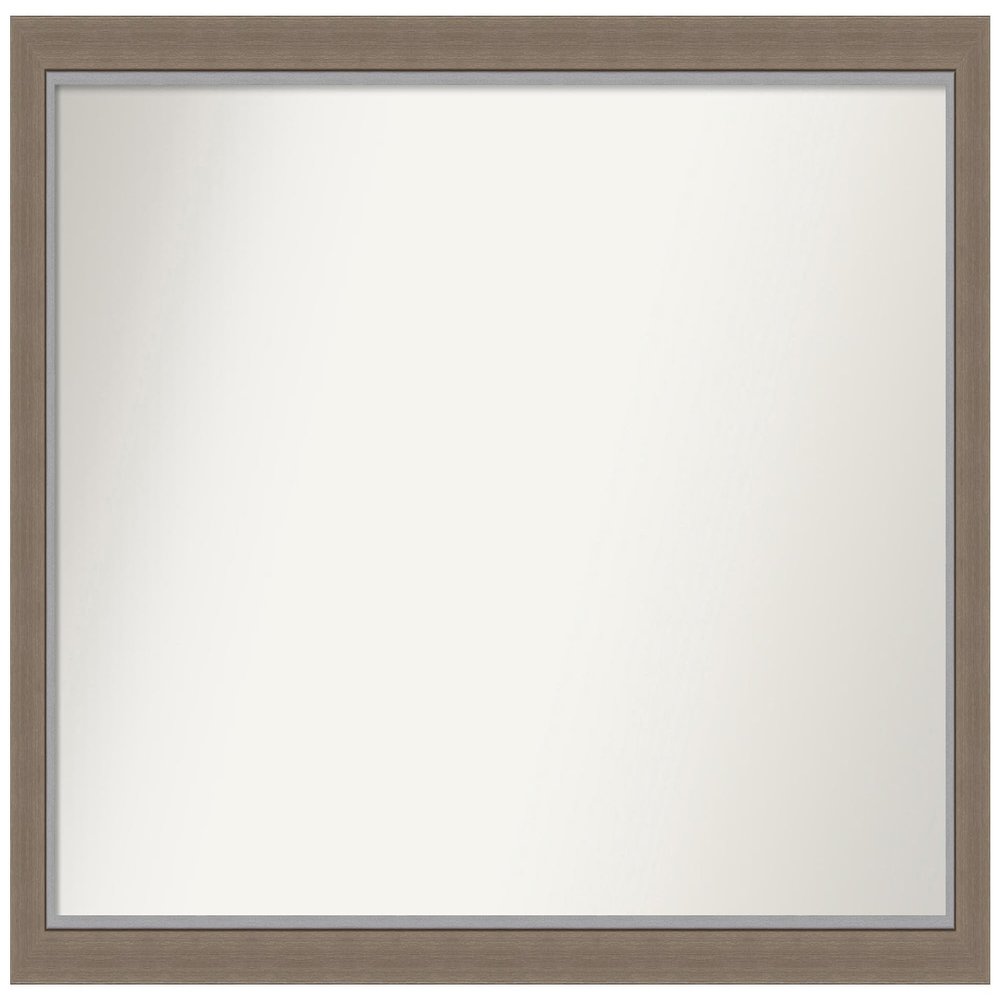 Amanti Art Brown Bathroom Mirror for Over Sink, 26x41 Custom Made Eva Brown Narrow Rectangle Vanity Mirror, Large Country Rustic Wood Frame, Hangs Horizonally and Vertically, Wall Decor