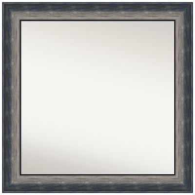 Amanti Art Silver Bathroom Mirror for Over Sink, 32x32 Quicksilver Scoop Square Vanity Mirror, Large Casual Wood Frame, Hangs Horizonally and Vertically, Bathroom Wall Decor, Non-Beveled Edge