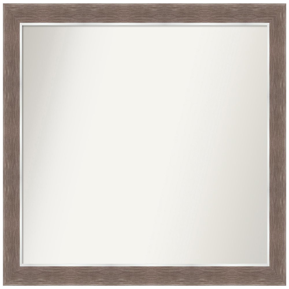 Amanti Art Brown Bathroom Mirror for Over Sink, 25x29 Custom Made Noble Mocha Rectangle Vanity Mirror, Medium Casual Wood Frame, Hangs Horizonally and Vertically, Wall Decor