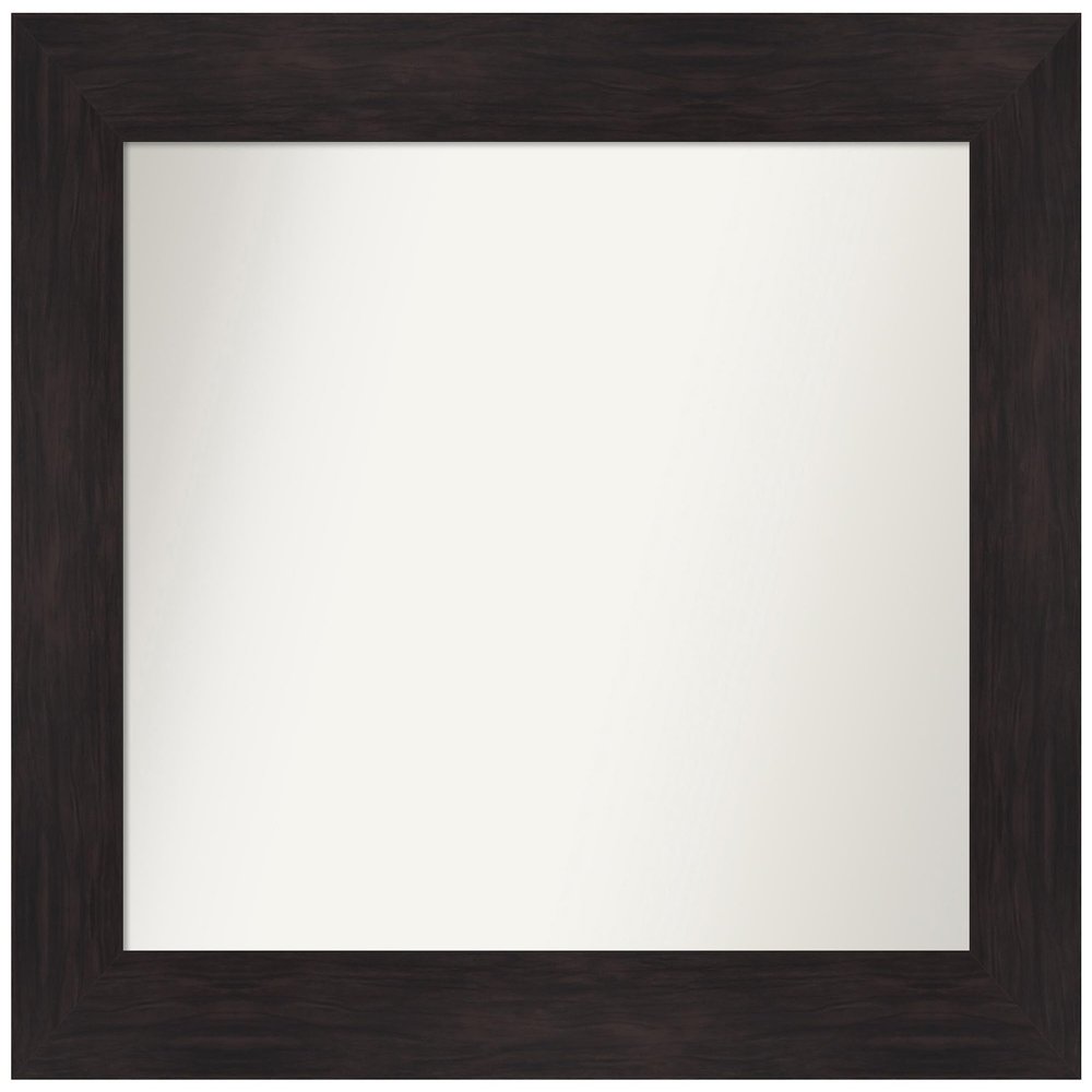 Amanti Art Brown Bathroom Mirror for Over Sink, 26x30 Custom Made Furniture Espresso Rectangle Vanity Mirror, Medium Casual Wood Frame, Hangs Horizonally and Vertically, Wall Decor