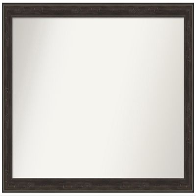 Amanti Art Brown Bathroom Mirror for Over Sink, 29x42 Custom Made Shipwreck Greywash Narrow Rectangle Vanity Mirror, Large Traditional Wood Frame, Hangs Horizonally and Vertically, Wall Decor