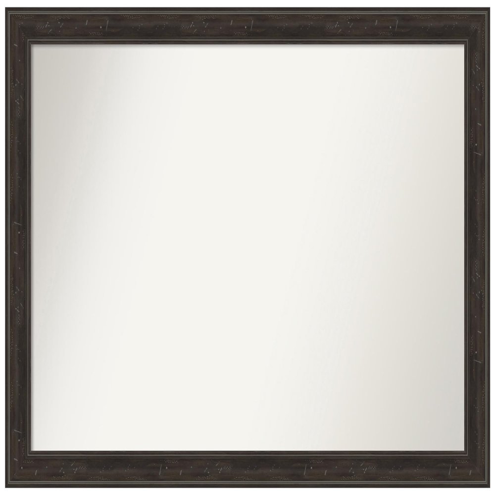 Amanti Art Brown Bathroom Mirror for Over Sink, 29x42 Custom Made Shipwreck Greywash Narrow Rectangle Vanity Mirror, Large Traditional Wood Frame, Hangs Horizonally and Vertically, Wall Decor