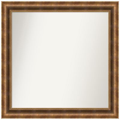Amanti Art Bronze Bathroom Mirror for Over Sink, 32x33 Custom Made Manhattan Bronze Rectangle Vanity Mirror, Large Traditional Wood Frame, Hangs Horizonally and Vertically, Wall Decor