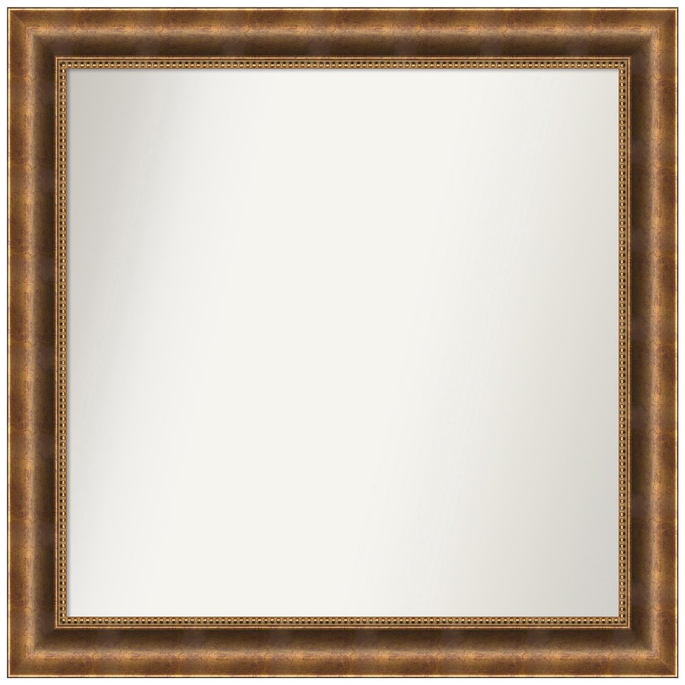Amanti Art Bronze Bathroom Mirror for Over Sink, 32x33 Custom Made Manhattan Bronze Rectangle Vanity Mirror, Large Traditional Wood Frame, Hangs Horizonally and Vertically, Wall Decor