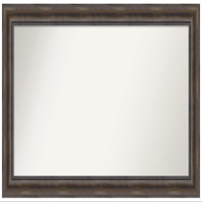 Amanti Art Brown Bathroom Mirror for Over Sink, 26x51 Custom Made Rustic Pine Brown Rectangle Vanity Mirror, Oversize Country Rustic Wood Frame, Hangs Horizonally and Vertically, Wall Decor