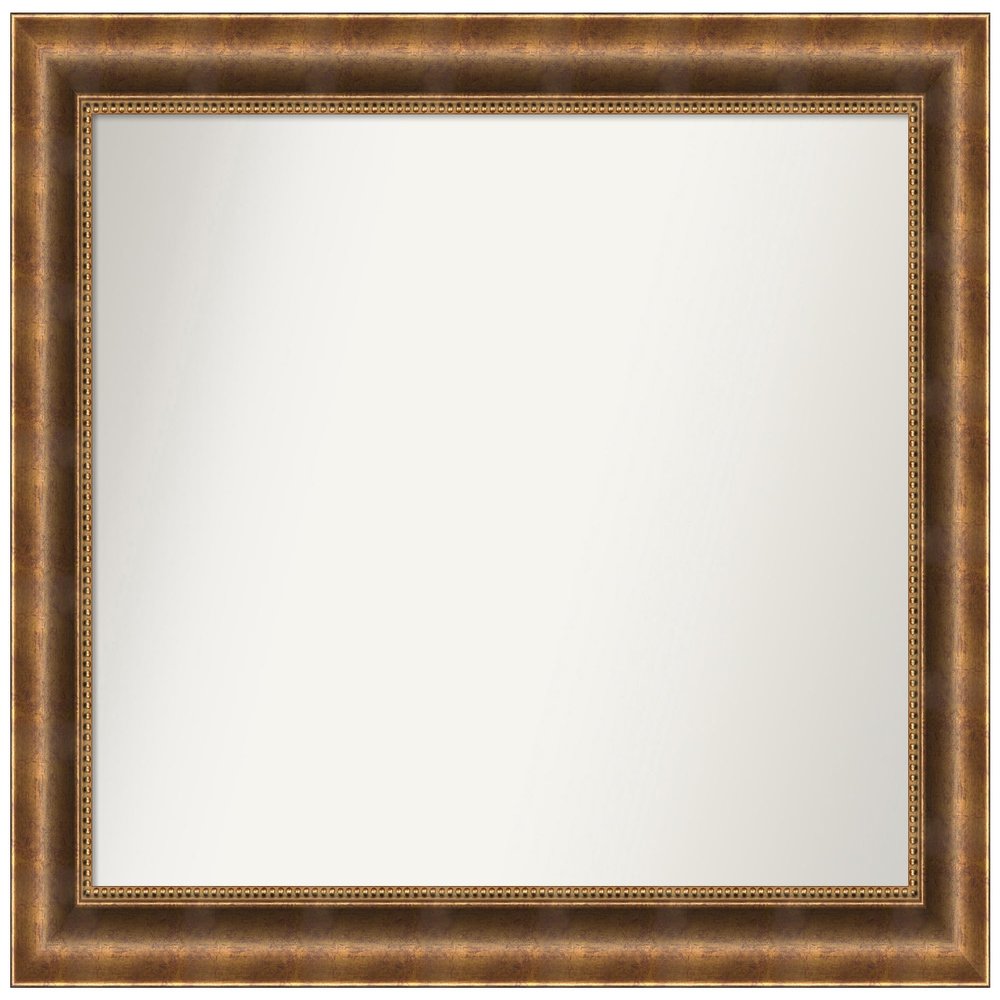 Amanti Art Bronze Bathroom Mirror for Over Sink, 28x35 Custom Made Manhattan Bronze Rectangle Vanity Mirror, Large Traditional Wood Frame, Hangs Horizonally and Vertically, Wall Decor