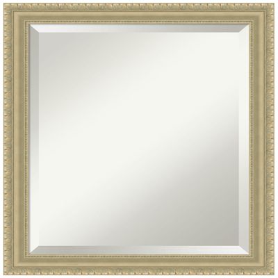 Amanti Art Gold Bathroom Mirror for Over Sink, 23x19 Champagne Teardrop Rectangle Vanity Mirror, Small Traditional Wood Frame, Hangs Horizonally and Vertically, Bathroom Wall Decor, Beveled Edge